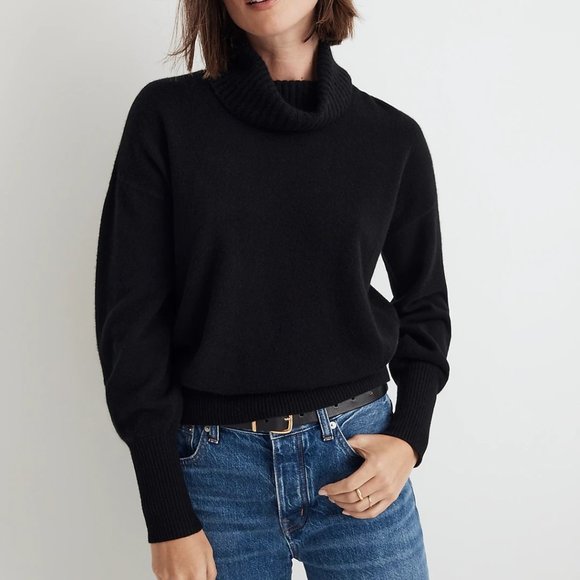 Madewell (Re)sponsible Cashmere Turtleneck Sweater Black Size XS - Picture 1 of 5